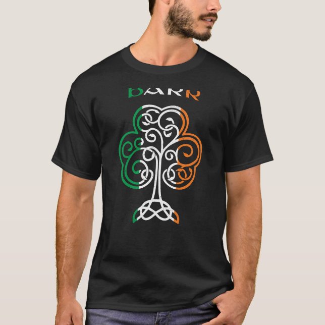 BARR Irish Name Shamrock Ireland Flag Family T-Shirt (Front)