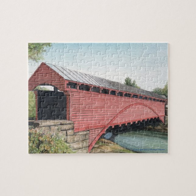Barracksville Covered Bridge Jigsaw Puzzle (Horizontal)