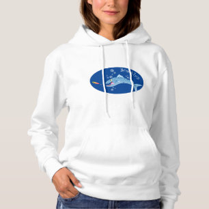 Barracuda fish hungry fishing cartoon illustration hoodie