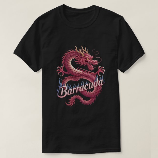 "Barracuda" Mythical Pink Dragon  T-Shirt (Design Front)