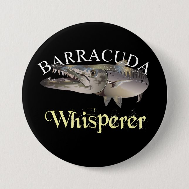 Barracuda Whisperer Dark Coloured 7.5 Cm Round Badge (Front)