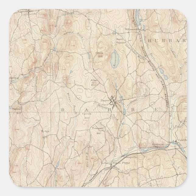 Barre, Massachusetts Square Sticker (Front)