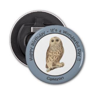 Barred Owl - Birthday or Other Party Themed Event Bottle Opener