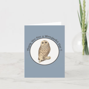 Barred Owl - Birthday or Other Party Themed Event Thank You Card
