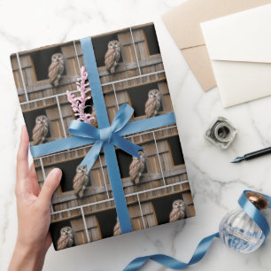 Barred Owl In Barn Window Wrapping Paper
