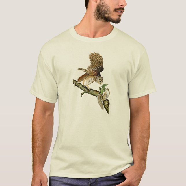 Barred Owl John James Audubon Birds of America T-Shirt (Front)