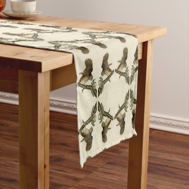 Barred Owl, John James Audubon's Birds of America Short Table Runner (In Situ)