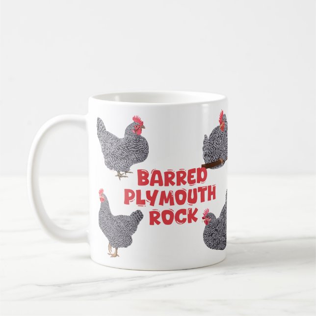 Barred Plymouth Rock Chickens Coffee Mug (Left)