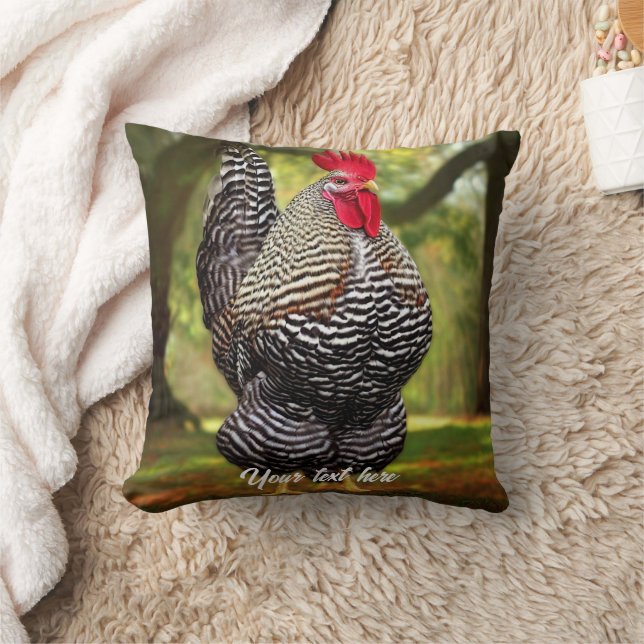 Barred Plymouth Rock Rooster Cushion (Blanket)