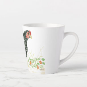 Barred Rock Chicken Mug, Black & White Chicken Latte Mug