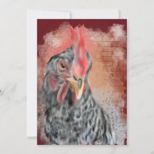 Barred Rock Hen Invitation