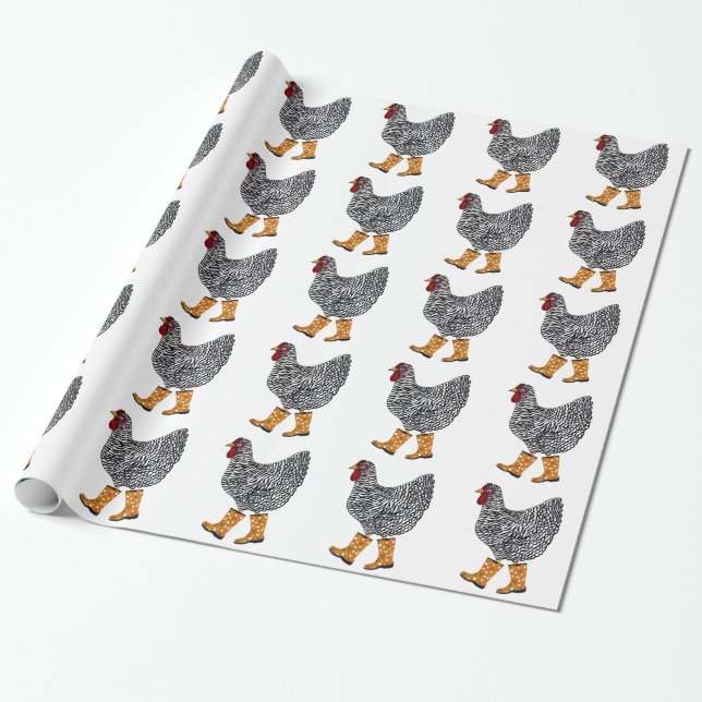 Barred Rock with Sloggers Products Wrapping Paper (Unrolled)