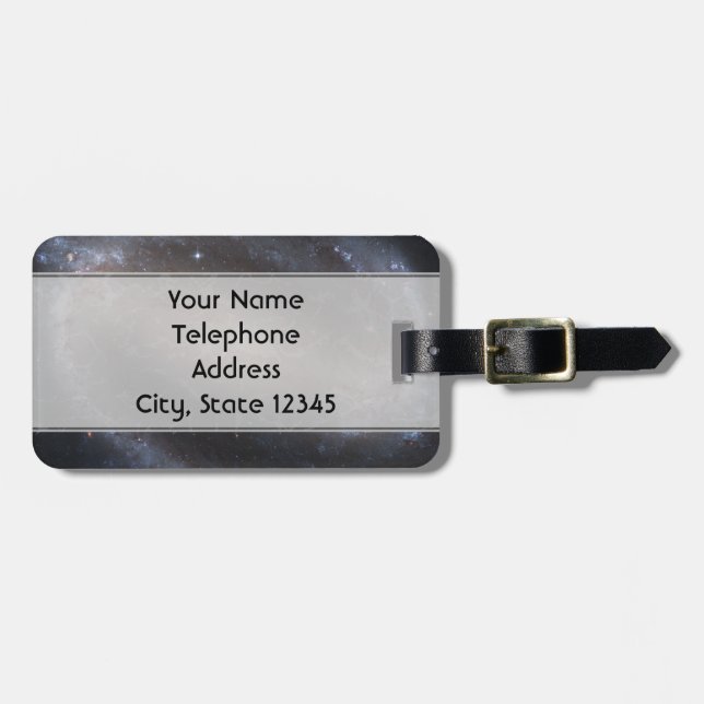 Barred Spiral Galaxy Luggage Tag (Front Horizontal)