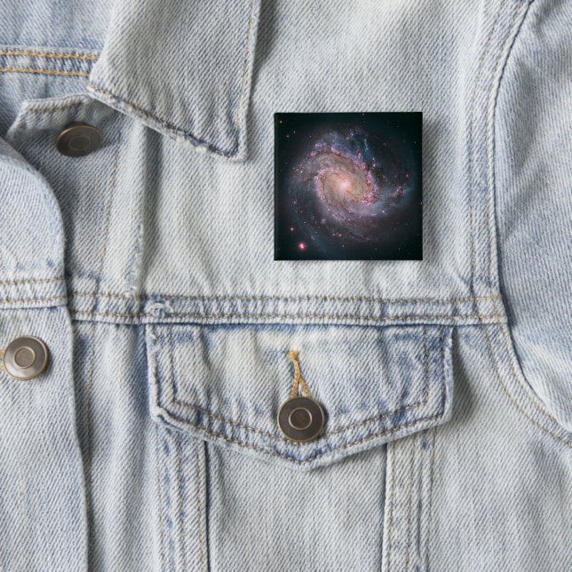 Barred Spiral Galaxy Messier 83. 2 15 Cm Square Badge (In Situ)