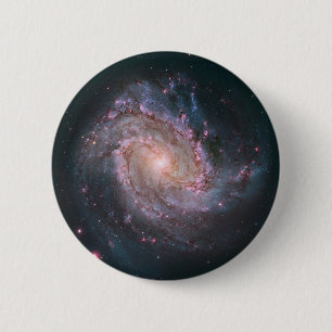 Barred Spiral Galaxy Messier 83. 2 6 Cm Round Badge