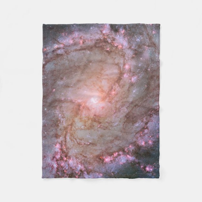 Barred Spiral Galaxy Messier 83. Fleece Blanket (Front)
