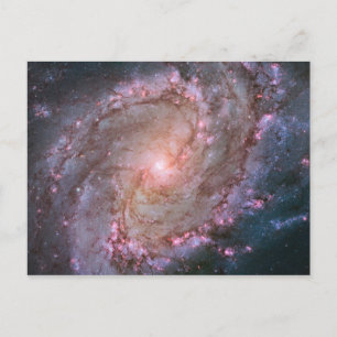 Barred Spiral Galaxy Messier 83. Postcard