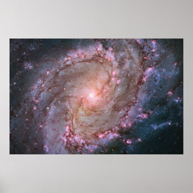 Barred Spiral Galaxy Messier 83. Poster (Front)