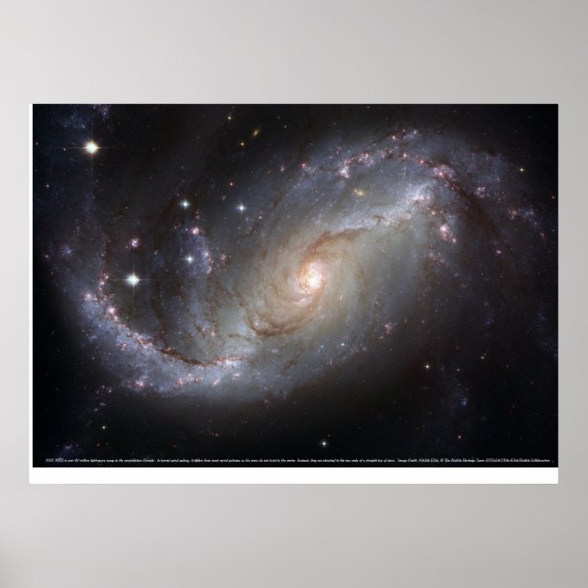 Barred Spiral Galaxy NGC 1672 Poster (Front)