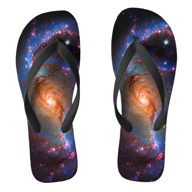 Barred Spiral Galaxy - Outer Space Star Picture Jandals (Footbed)