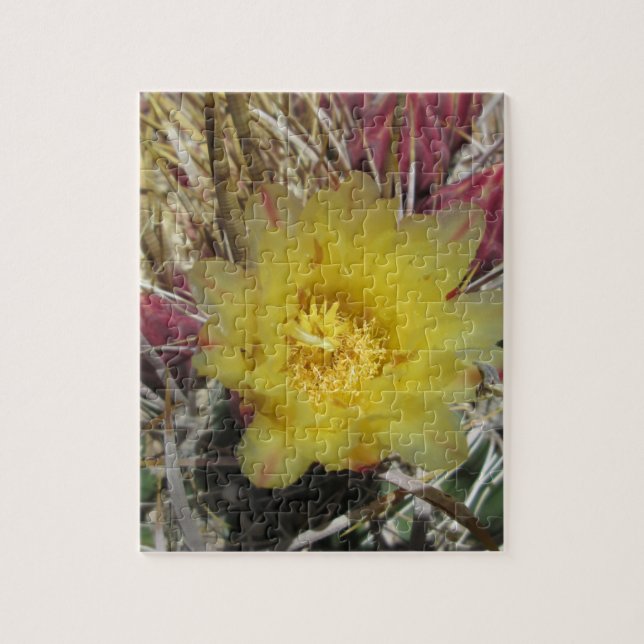 Barrel Cactus Fishhook Yellow Jigsaw Puzzle (Vertical)