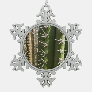 Barrel Cactus II Desert Nature Photo Snowflake Pewter Christmas Ornament