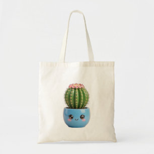 Barrel Cactus Kawaii Indoor Plant Tote Bag