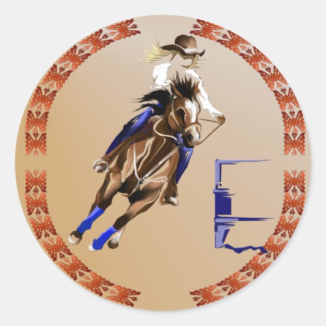 Barrel Horse-Sticker Classic Round Sticker (Front)