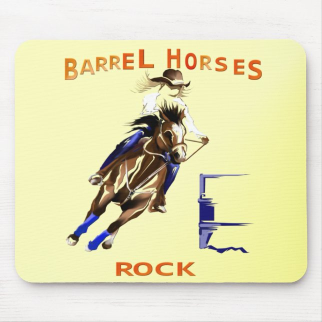 Barrel Horses Rock Mouse Pad (Front)