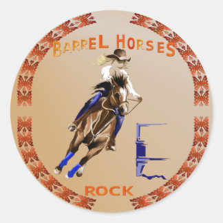 Barrel Horses Rock Sticker
