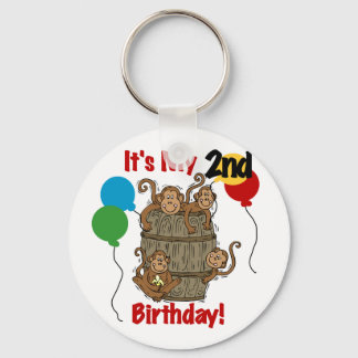 Barrel of Monkeys 2nd Birthday Tshirts and Gifts Key Ring