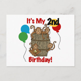 Barrel of Monkeys 2nd Birthday Tshirts and Gifts Postcard