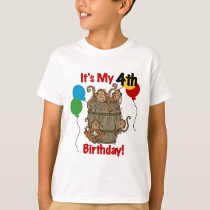 Barrel of Monkeys 4th Birthday T-Shirt