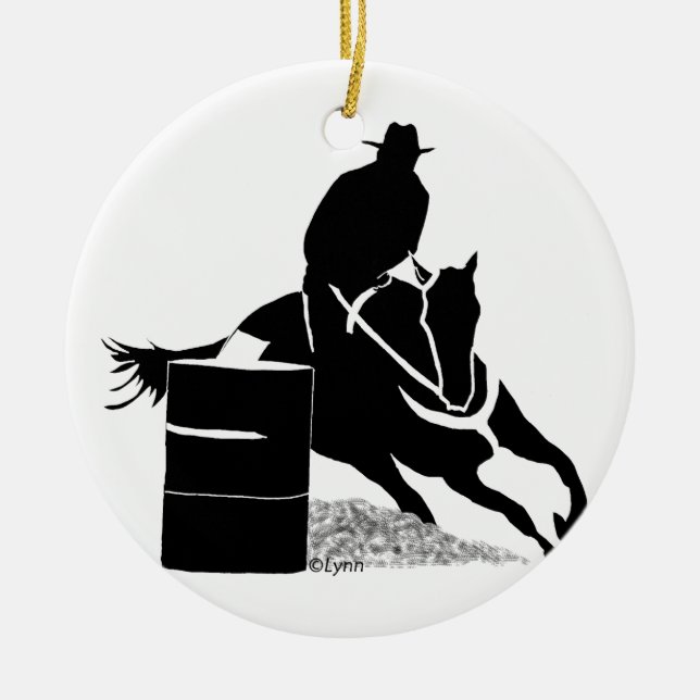 Barrel Racer Ceramic Tree Decoration (Front)