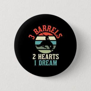 Barrel Racer Design Rodeo Cowboy Tee For Horseback 6 Cm Round Badge