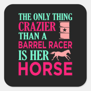 Barrel Racer Girl Horse Racing Horses Race Lover G Square Sticker