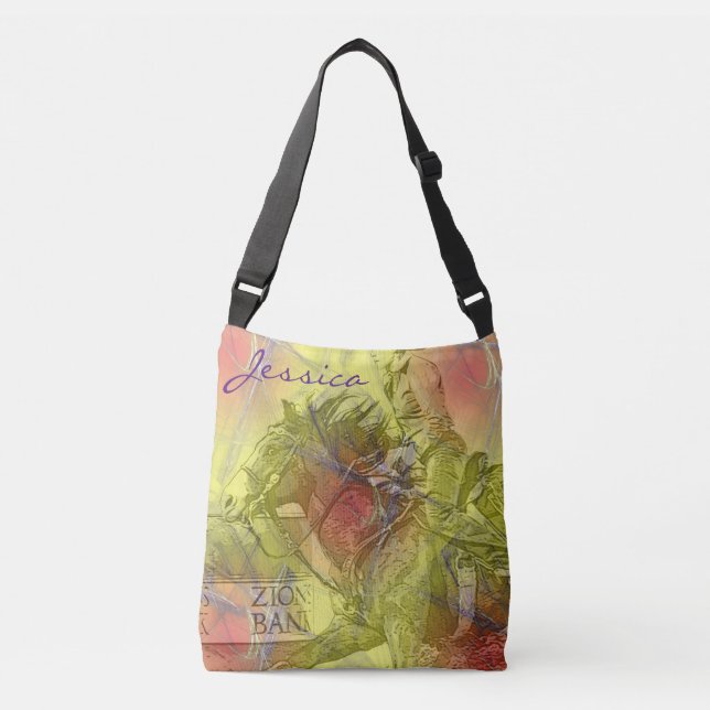 Barrel Racer II (yellow orange swirl) Crossbody Bag (Front)