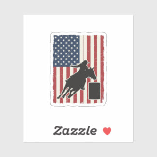 Barrel Racing American Flag Vintage Vector Design_
