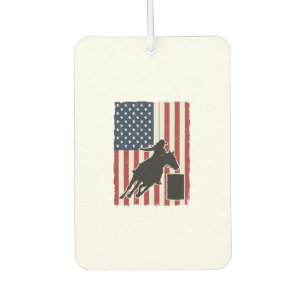 Barrel Racing American Flag Vintage Vector Design_ Car Air Freshener