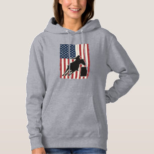 Barrel Racing American Flag Vintage Vector Design_ Hoodie