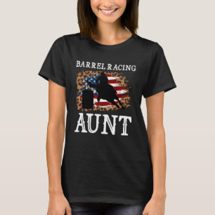 Barrel Racing Aunt US Flag Barrel Racer Auntie T-Shirt