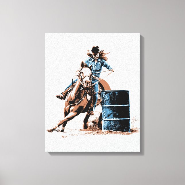 Barrel Racing Canvas Print (Front)