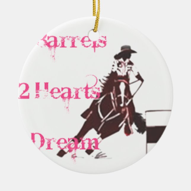 Barrel Racing Ceramic Tree Decoration (Front)