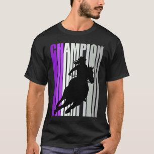 Barrel Racing Champion Horse Riding Purple Cowgirl T-Shirt