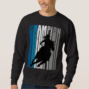 Barrel Racing Champion Horse Riding Teal Cowgirl W Sweatshirt