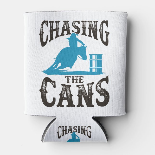 Barrel Racing Chasing the Cans Can Cooler (Front)