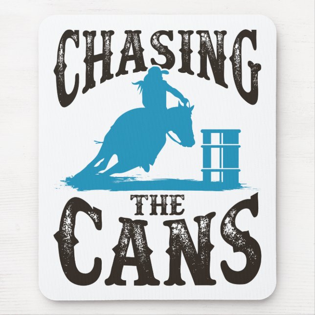Barrel Racing Chasing the Cans Mouse Pad (Front)