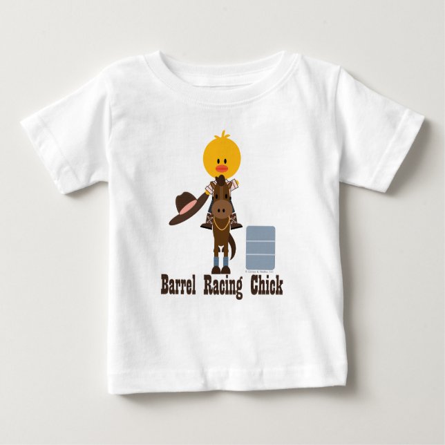 Barrel Racing Chick Organic Baby Bodysuit (Front)