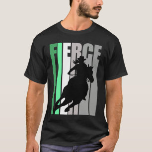Barrel Racing Fierce Cowgirl Hat Western Theme Gre T-Shirt