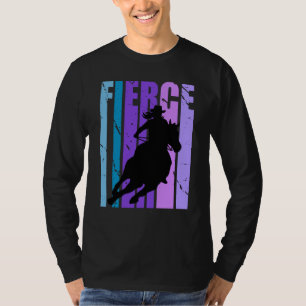 Barrel Racing Fierce Cowgirl Hat Western Theme Pur T-Shirt